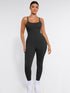 Well-in Vogue High Stretchy Seamless Sling Tummy Control Jumpsuit Removable cup pads